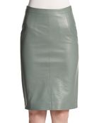 Valentino Leather Pencil Skirt - Lyst