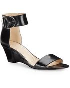 Nine West Ventana Leather Anklestrap Wedges - Lyst