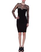 Michelle Mason Lace Bodycon Dress - Lyst
