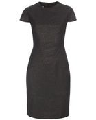 Paul Smith Black And Gold Wool-Blend Shift Dress - Lyst