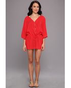 Vix Solid Adriana Caftan Cover Up - Lyst