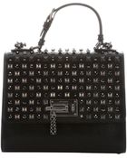 Dolce & Gabbana Black Leather Embellished 'Monica' Top Handle Bag - Lyst