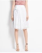 Ann Taylor Cotton Silk Eyelet Skirt - Lyst