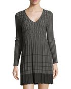 Max Studio Knitted Geometric Ribbed Dress - Lyst