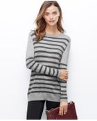 Ann Taylor Side Zip Striped Sweater - Lyst