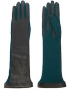 Lanvin Long-length Leather and Wool Gloves - Lyst