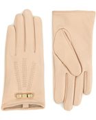 Ted Baker Bow Detail Leather Gloves - Lyst