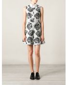 MSGM Floral Print Flared Dress - Lyst