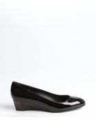 Tod's Black Patent Leather Wedge Pumps - Lyst