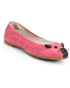 Marc By Marc Jacobs Mouse Leather Ballerina Flats - Lyst