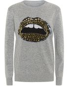 Markus Lupfer Lurex Tribal Spot Sequin Lip Sweater - Lyst