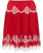 Meadham Kirchhoff Red Silk Lace Stella Skirt - Lyst