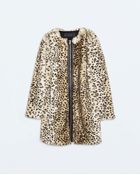 Zara Animal Print Coat - Lyst