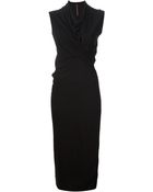 Rick Owens Lilies Draped Fitted Dress - Lyst