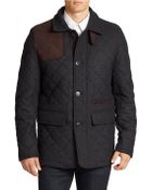 Vince Camuto Leather-Trimmed Quilted Jacket - Lyst
