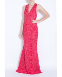 Lyst Elie Saab Sequin Embroidered Gown In Pink