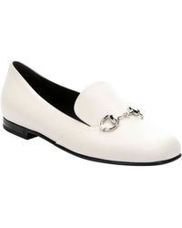 Gucci White Calfskin Leather 'Twiggy' Horsebit Detail Loafers - Lyst