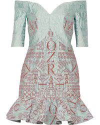 Mary Katrantzou De Bau Glitter-Embellished Alphabet-Jacquard Mini Dress - Lyst