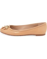 Tory Burch Lowell Leather Logo Ballerina Flat - Lyst