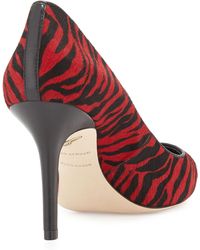 B Brian Atwood Malika Striped Calf Hair Pump - Lyst