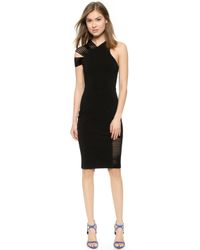 Yigal Azrouel Mesh Ottoman Sheath Dress - Jet - Lyst