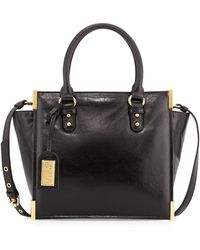 Badgley Mischka Joelle Shine Leather Satchel - Lyst