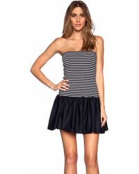 RED Valentino Striped Jersey Dress - Lyst