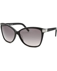Chloé Women'S Square Black Sunglasses Purple Lens Accent - Lyst