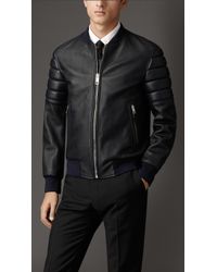 Burberry Padded Lambskin Bomber Jacket - Lyst