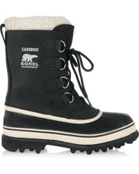 Sorel Caribou Suede And Waterproof Rubber Boots - Lyst