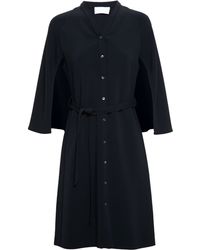 OSMAN Crepe Cape Dress - Lyst