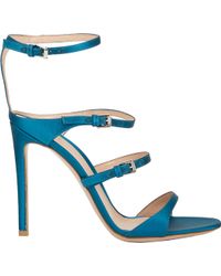 Gianvito Rossi Satin Triple-Strap Sandals - Lyst