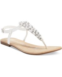 Rampage Pindle Faux-Pearl Thong Sandals - Lyst