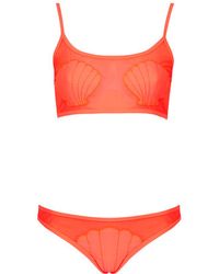 Topshop Shell Mesh Cropped Bikini - Lyst