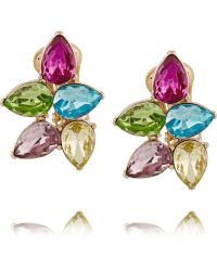 Kenneth Jay Lane Gold-Tone Crystal Earrings - Lyst