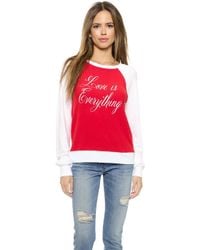 Wildfox Love Is Everything Pullover - Holiday/Clean White - Lyst