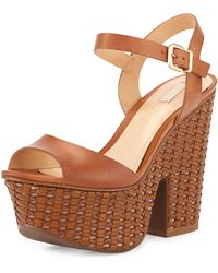 Schutz Itauba Natural Leather Wedge - Lyst