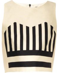 Tibi Escalante Striped Silk Cropped Top - Lyst