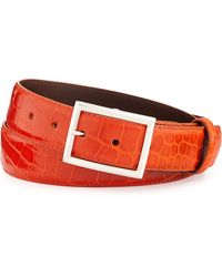 W.kleinberg Glazed Alligator Belt with Simple Rec Buckle - Lyst