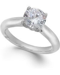 Marchesa Certified Diamond Solitaire Engagement Ring In 18K White Gold (1-5/8 Ct. T.W.) - Lyst