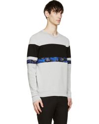Markus Lupfer Grey Accent Stripe Sweatshirt - Lyst