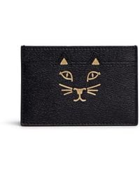Charlotte Olympia 'Feline' Cat Face Leather Card Holder - Lyst