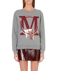 Maje Metallic Cotton Sweatshirt - Lyst