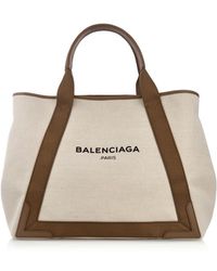 Balenciaga Navy Cabas M Cotton-Canvas Shopper - Lyst