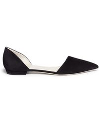 Giorgio Armani Suede D'Orsay Flats - Lyst