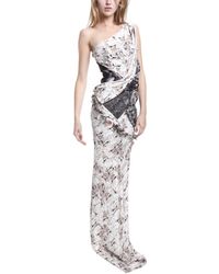 Aminaka Wilmont Long Woven One Shoulder Orchid/Dream - Lyst
