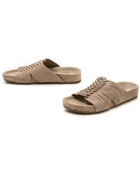 Belle By Sigerson Morrison Alva Suede Slides - Stucco - Lyst