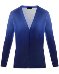 Burberry Prorsum V-Neck Dégradé Cardigan - Lyst