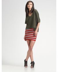 Pleasure Doing Business Striped Elastic Mini Skirt - Lyst