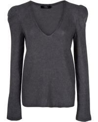 Lublu V-neck Puff Sleeve Jumper - Lyst